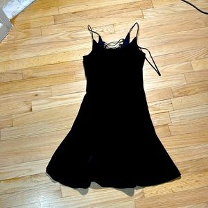 Tie open back velvet little black dress for that evening out